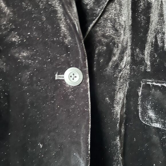 Sundance Monte Rosa Blazer Womens 6 Black Velvet Button Floral Jacket Silk NEW - Picture 4 of 15